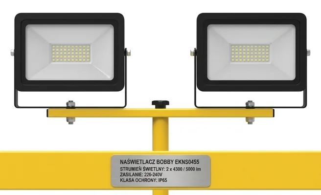 Zbliżenie na panele LED na statywie Eko-Light EKNS0455 Bobby 2x50W, cecha: wysoki strumień światła 2x4300/5000lm, zdjęcie produktowe