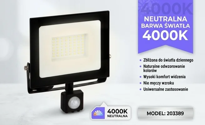 Naświetlacz LED neutralna barwa światła 4000K Lumino 203389 - zdjęcie produktowe