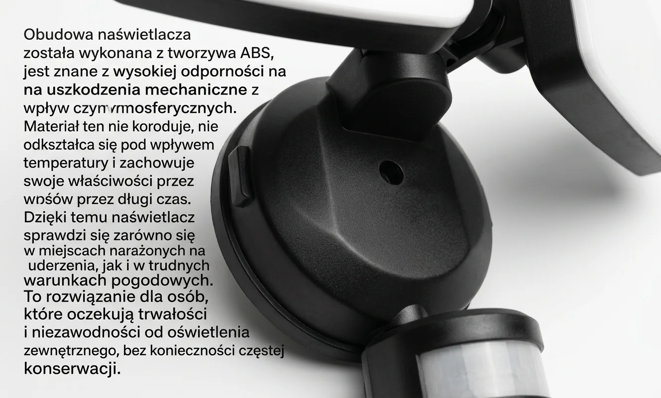 Naświetlacz LED EC20692 z obudową z ABS, detal powierzchni, zdjęcie produktowe