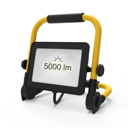 Naświetlacz LED Eko-Light EKN0732 z oznaczeniem strumienia światła 5000 lumenów, zdjęcie produktowe na białym tle.