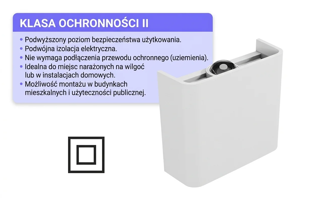 Kinkiet LED Spectrum LED SLIP007016 LUNARIX 1 KINKIET 2W CCT 230V IP54 RA90 z symbolem podwójnej izolacji