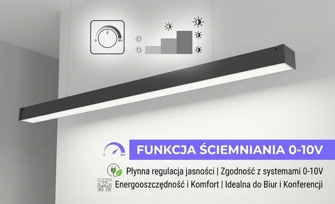 Oprawa LED Led Line PRIME FUSION 40W kod 475848 z funkcją ściemniania 0-10V, różne poziomy jasności