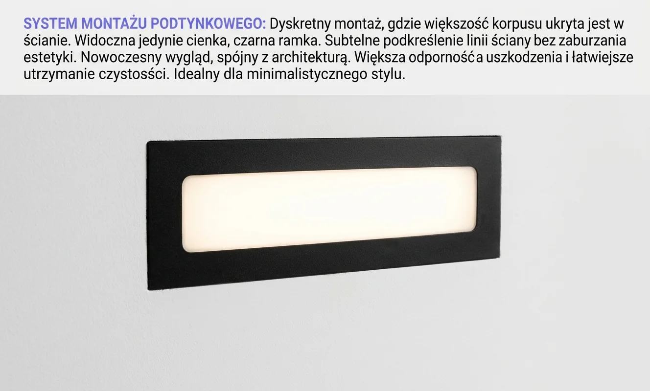 Podtynkowa oprawa LED Spectrum LED SLI003034CCT_PW czarna, cienka ramka, montaż podtynkowy, zdjęcie produktu 159645