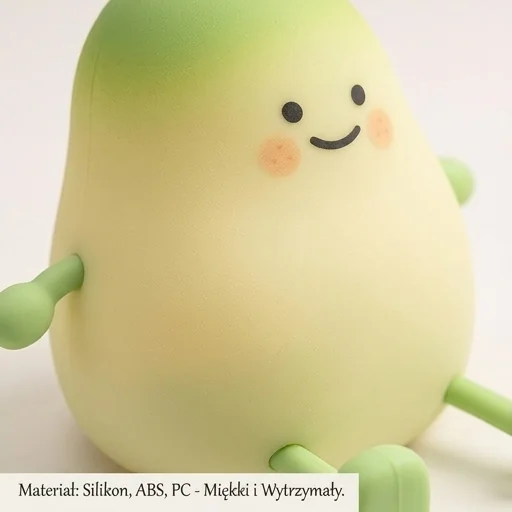MARY'S Lampka nocna LED Mango MW61046 – zbliżenie na matową, silikonową powierzchnię lampki, zielona, na jasnym tle