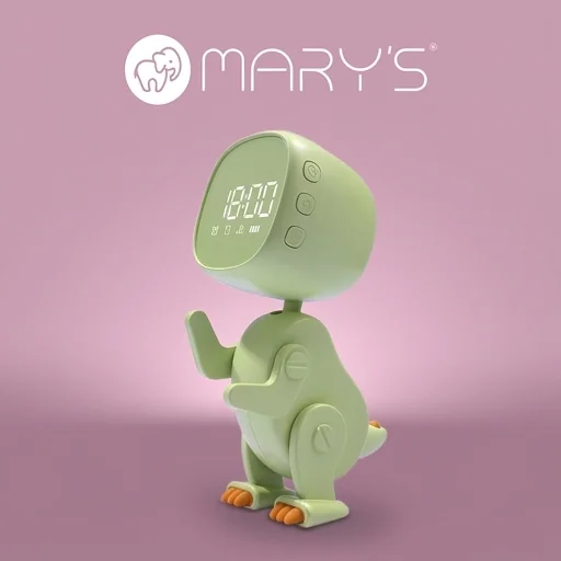 Lampka dziecięca z szybkim ładowaniem MARY'S BUDZIK ROBO DINO ZIELONY MW61059 - realistyczne zdjęcie gotowej do użycia lampki
