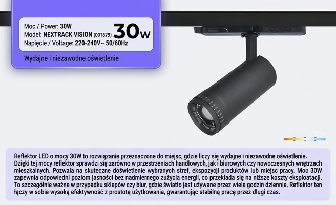 Reflektor LED 30W czarny Kobi Pro 001829 – zdjęcie produktowe na białym tle