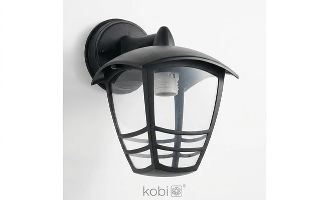 Kinkiet ogrodowy TEVIO KD 003701 z miejscem na żarówkę E27, detal oprawy na białym tle