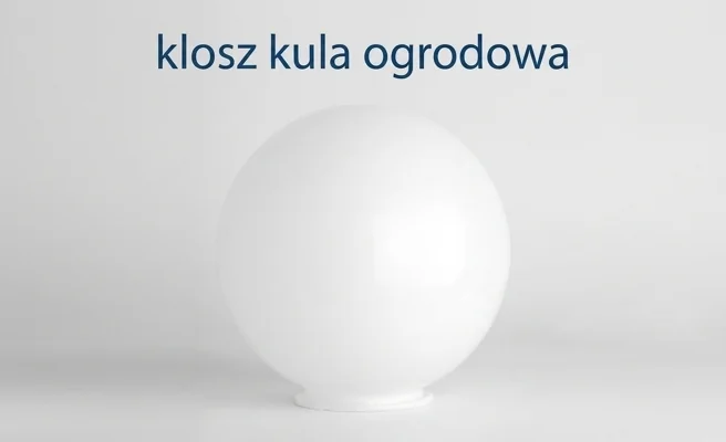 Klosz G-500 OP Su-Ma - kulisty, biały, matowy klosz z płaską podstawą, zdjęcie katalogowe na białym tle z zaznaczonymi wymiarami produktu
