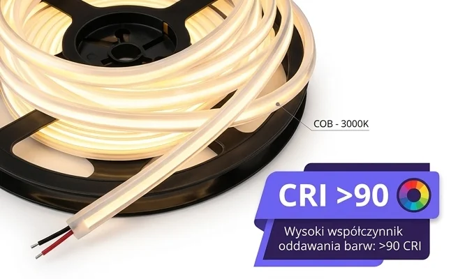 Taśma LED SMD_LED 84999 z oznaczeniem CRI >90, zdjęcie produktowe