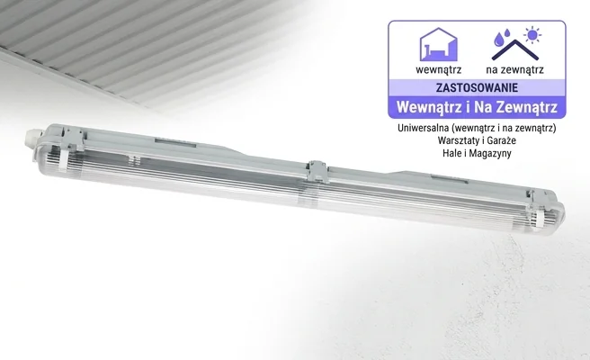 Oprawa LED VANTA 1xT8 60cm szara ABS/PS LITE 203860-II - zdjęcie cechy uniwersalnego zastosowania