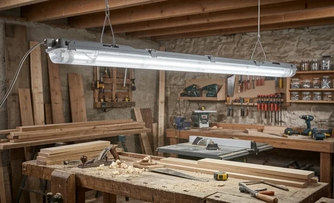 Zbliżenie na gniazda G13 oprawy VANTA 2xT8 LED 203891-II - zdjęcie produktowe