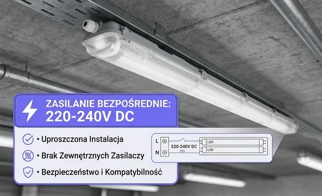 Oprawa LED VANTA 2xT8 120cm 203891-II - zdjęcie produktowe z oznaczeniem napięcia 220-240V