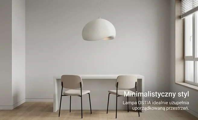 Minimalistyczna lampa wisząca KJ2187 OSTIA 1366-uniw w nowoczesnym salonie, zdjęcie produktowe