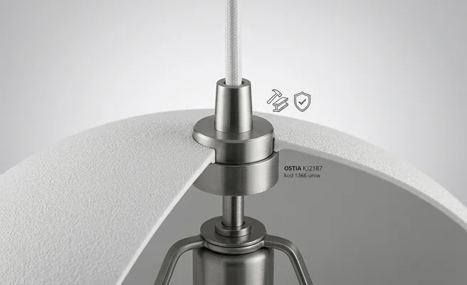 Solidna konstrukcja lampy wiszącej KJ2187 OSTIA 1366-uniw, detal, zdjęcie produktowe