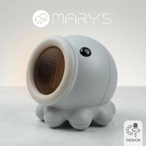 MARY'S Mini termowentylator ośmiornica szara MW61598 - zdjęcie cechy design ośmiornicy