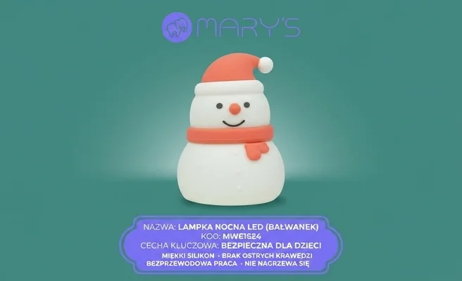 Bezpieczna lampka nocna LED MARY'S MW61624 dla dzieci na morskim tle