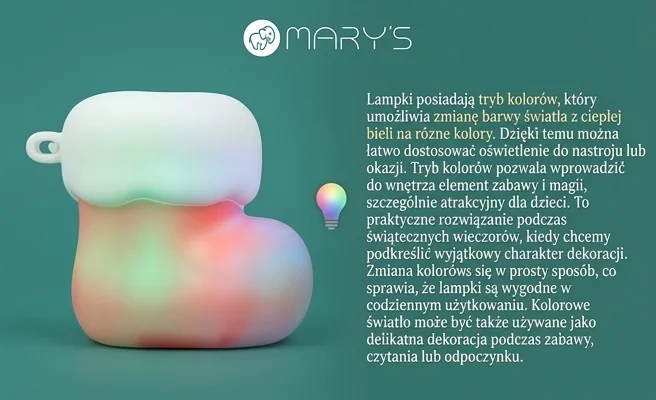 Lampka LED MARY'S MW61624 z trybem kolorowych świateł na morskim tle