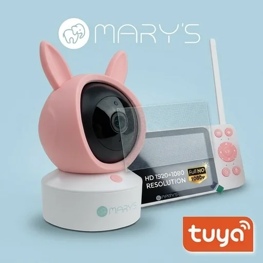 Ekran LCD kamery MARY'S Nania 2w1 Królik różowy MW61500 z wyraźnym obrazem HD 1920x1080