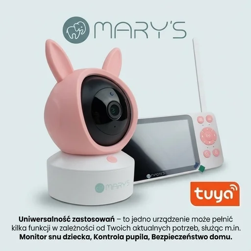 Kamera MARY'S Nania 2w1 Królik różowy MW61500 do monitoringu dziecka, pupila i domu