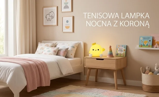 Lampka nocna LED MARY'S Piłka tenisowa MW61493 - kompaktowe wymiary produktu na zdjęciu katalogowym