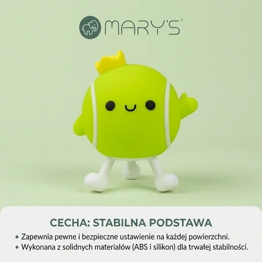 Lampka nocna LED MARY'S Piłka tenisowa MW61493 - stabilna podstawa, zdjęcie produktowe