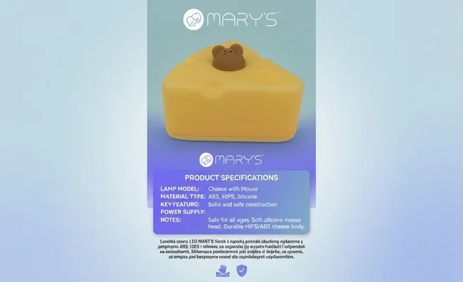 Lampka nocna LED MARY'S Serek z myszką MW61491 z trwałą silikonową obudową, realistyczna fotografia produktowa