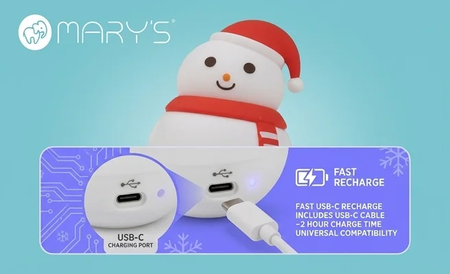 MARY'S lampka nocna LED Bałwan MW61418 - ładowanie USB-C, zdjęcie produktowe