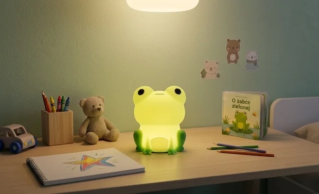 MARY'S lampka nocna LED Żabka MW61459 kompaktowe wymiary 94x84x115 mm, zdjęcie produktu