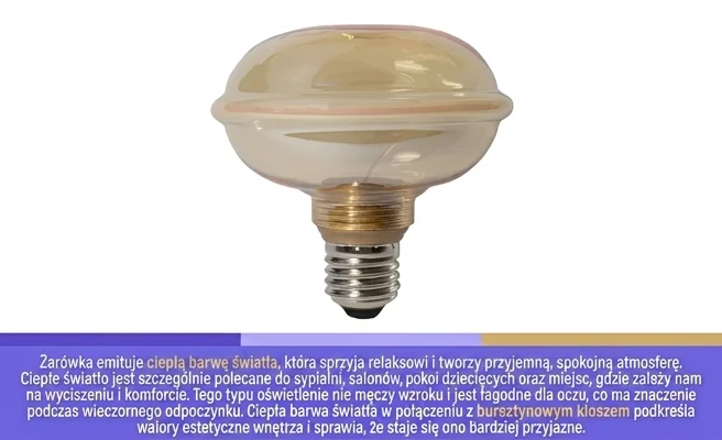 Żarówka LED ciepła barwa SERIA ZERO SZ61359 bursztynowy klosz, zdjęcie produktowe