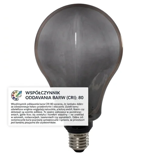 Żarówka LED CRI 80 SERIA ZERO SZ61358 - dobre odwzorowanie kolorów, detal produktu, białe tło
