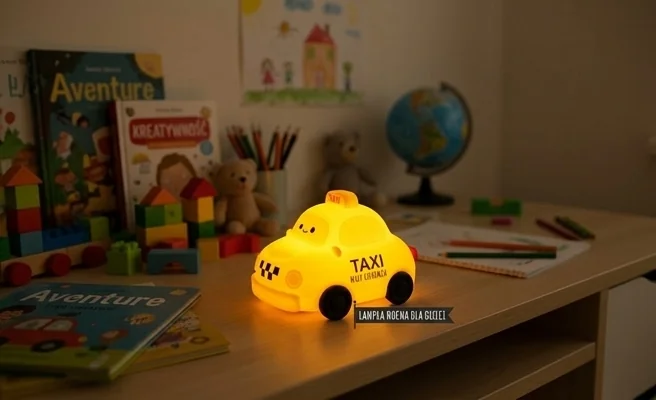 Lampka nocna LED Taxi MW61413 - oryginalny kształt żółtej taksówki, realistyczne zdjęcie produktu