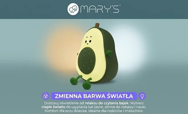 Lampka nocna Avokado MARY'S MW61411 z regulacją barwy światła - zdjęcie produktowe