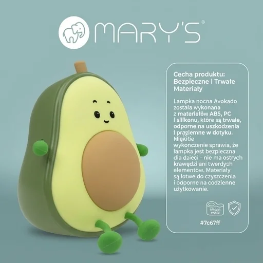 Lampka nocna Avokado MARY'S MW61411 z miękkim silikonowym wykończeniem - zdjęcie produktowe