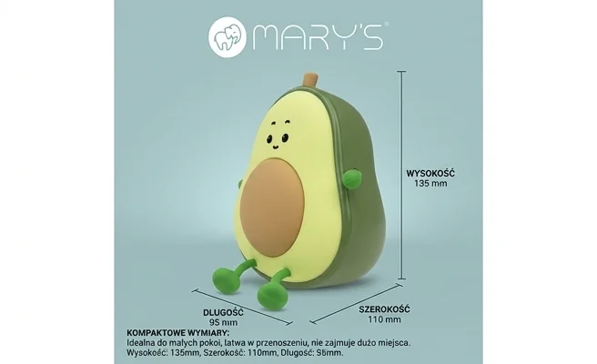Lampka nocna Avokado MARY'S MW61411 o kompaktowych wymiarach - zdjęcie produktowe
