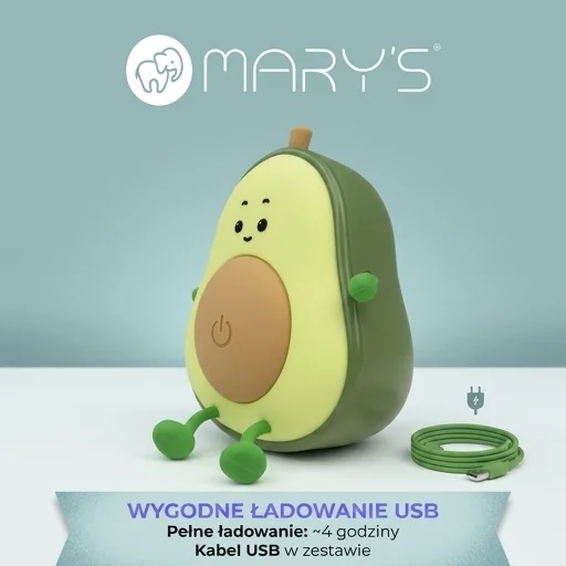 Lampka nocna Avokado MARY'S MW61411 z możliwością ładowania przez USB - zdjęcie produktowe