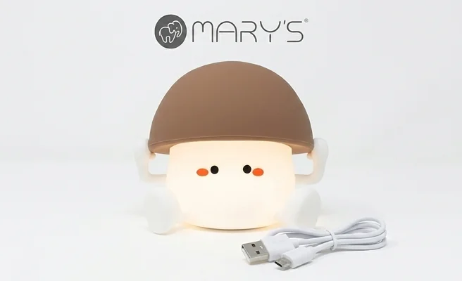 Lampka nocna LED MARY'S Grzybek MW61410 z dołączonym kablem USB - zdjęcie produktowe