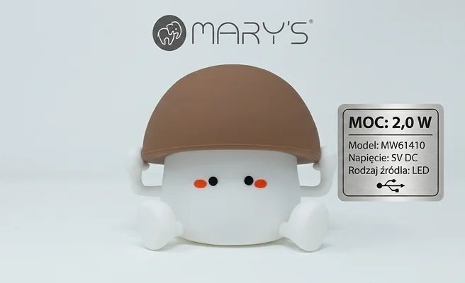 Lampka nocna LED MARY'S Grzybek MW61410 o mocy 2,0 W - zdjęcie produktowe