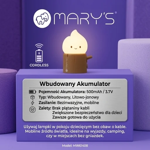 Lampka LED MARY'S Mini płomyczek MW61408 z akumulatorem 500mAh - realistyczna fotografia produktu