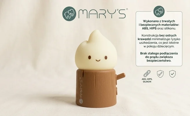Lampka nocna dla dzieci MARY'S Mini płomyczek MW61408 z bezpieczną konstrukcją - realistyczne zdjęcie produktowe