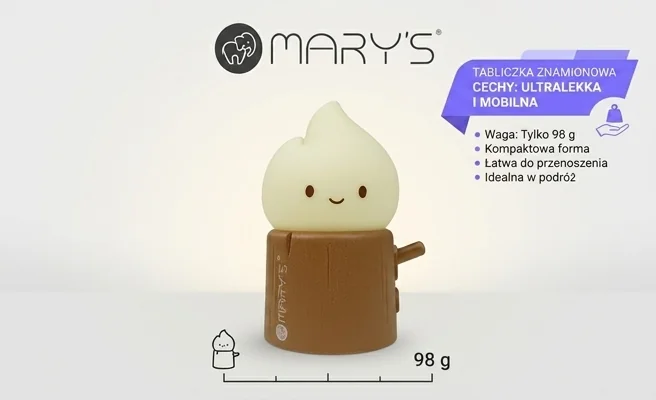 Lampka nocna LED MARY'S Mini płomyczek MW61408 z lekką konstrukcją - realistyczne zdjęcie produktowe
