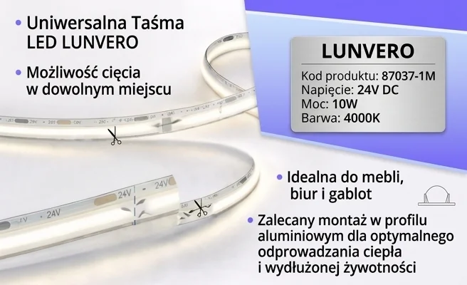 Łatwy montaż i uniwersalne zastosowanie, taśma LED 87037-1M, zdjęcie produktowe