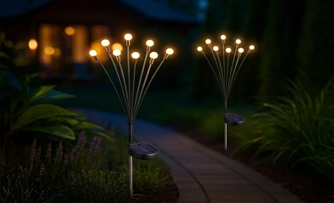 Dwie lampki solarne Multi 8 Eko-Light EKO2496 w zestawie - realistyczna fotografia produktu