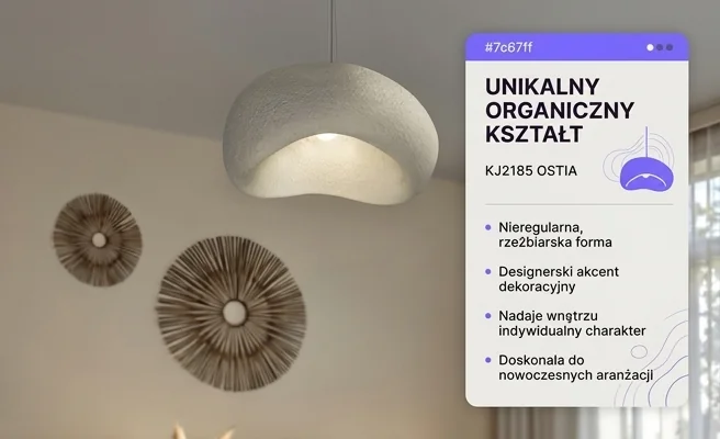 Lampa wisząca KJ2185 OSTIA Domeno, organiczny kształt, designerska forma, kod produktu 1690-uniw