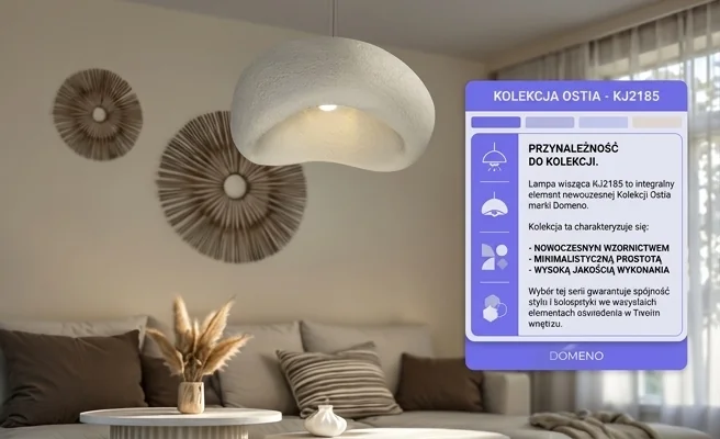 Lampa wisząca KJ2185 OSTIA Domeno, kolekcja Ostia, spójny styl, kod produktu 1690-uniw