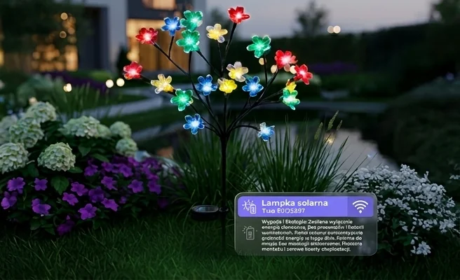 Lampka solarna ogrodowa Tree EKO2497 z panelem słonecznym, bezprzewodowa praca, ogród