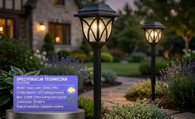 Lampka solarna LED energooszczędna EKO2500 Eko-Light świecąca w ogrodzie