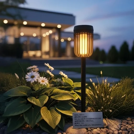 Lampka solarna LED Eko-Light Flame 1800K IP44 EKO2501 świecąca stałym światłem w ogrodzie
