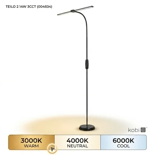 Lampa podłogowa TEILO 2 14W 3CCT czarna LED2B 004834 z regulacją barwy światła - zdjęcie cechy produktu