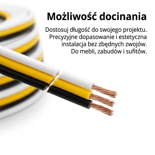 Przewód LED CCT 3 x 0,3 mm z możliwością docinania, kabel-3x030-CCTLED