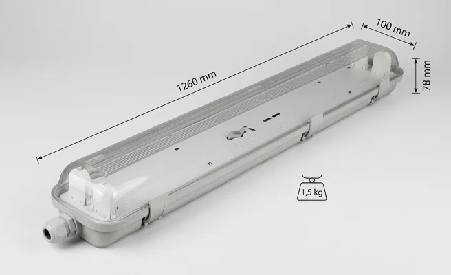 Oprawa LED T8 2x120cm ANLUX kod A OHTL-G-236 – kompaktowe wymiary i lekka konstrukcja